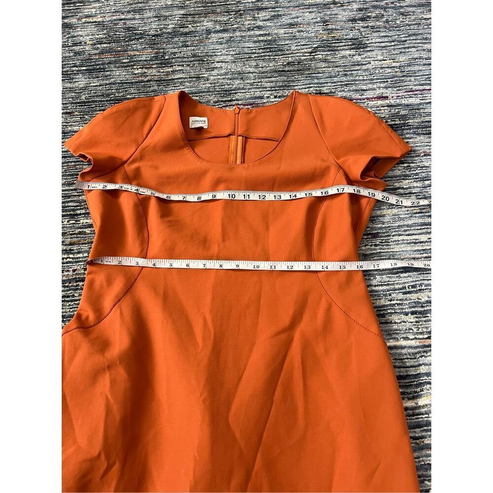Armani Collezioni coral/orange classic carrier dress back zip size 10 - Picture 6 of 10